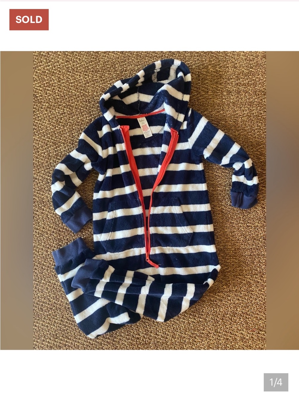 Mini-Boden Zip Fuzzie Onesie
